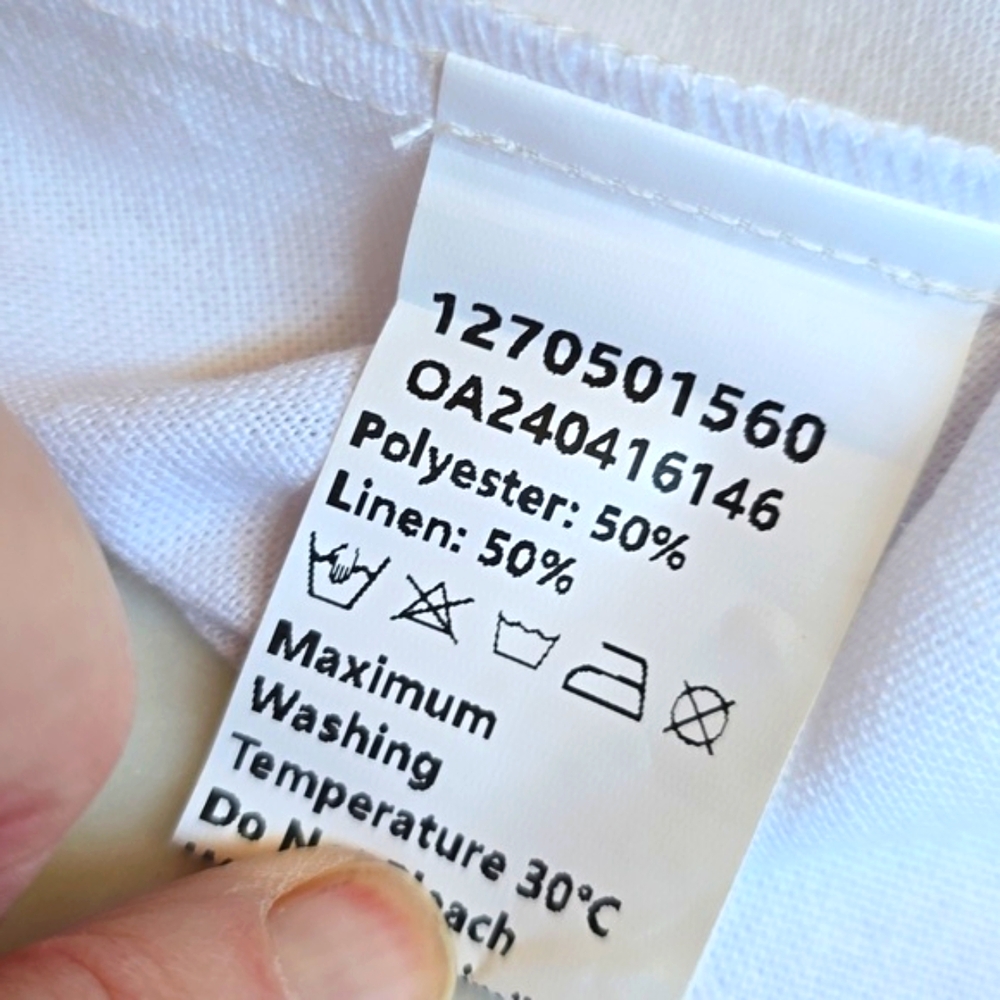 NWT Commense Linen Blends Button Up Tank Blouse in White Size Large - Picture 12 of 14
